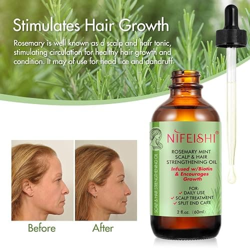 Aceite de romero para el cabello 60 ml, Rosemary Oil for Hair Growth, aceite esencial romero orgánico thumbnail 3