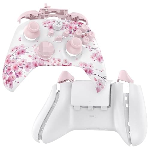 eXtremeRate Full Set Shell Buttons for Xbox Series X & S Controller, Cherry Blossom Whisper Custom Replacement Side Rails Grips Front Back Plate Cover for Xbox Core Wireless Controller - No Console thumbnail 6
