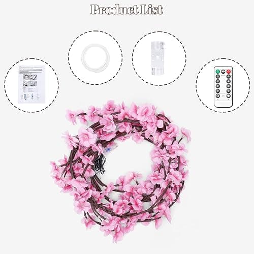 Cherry Blossom Tree Branch Lights for Wall,Cherry Enchanted Willow Vine Lights,with 48 LED and 8 Lighting Modes,Remote Timer,for Bedroom Wall Doors Windows Wedding Christmas Holiday (47inch) thumbnail 6