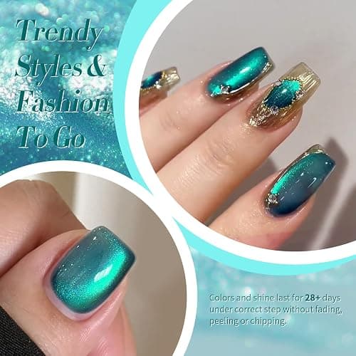 Born Pretty Blue Cat Magnetic Eye Gel Nail Polish Crystal Glass Sea Blue Magnetic Gel Polish Nail Art Manicure DIY at Home 15ML thumbnail 4