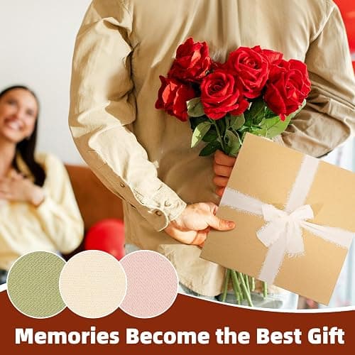 Vienrose 8 x 8 Inch Scrapbook Album Gift Set, Linen Hardcover Photo Book with 40 White Pages, DIY Memory Book Kit with Accessories for Wedding, Baby Shower, Travel, Christmas (Beige, 20 Sheets) thumbnail 8