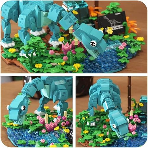 TOY PLAYER Building Blocks Dinosaure World Brachiosaurus Lot de 541 blocs de construction dinosaures pour garçons de 14 ans et plus - Kit de construction de la période volcanique Jura pour adultes thumbnail 4