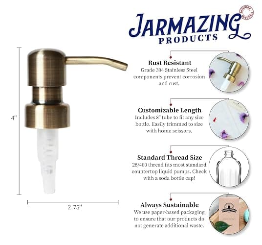 Brass Soap and Lotion Replacement Pump - Bird Head - One Pack thumbnail 3