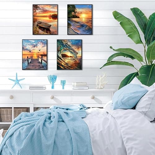 CreateJoy 12 Pack 5D Diamond Art Kits for Adults - Beach Diamond Art DIY Paint with Round Full Drill Diamond dots for Beginners, Gem Paintings for 12X16 Inch Home Wall Decor thumbnail 7
