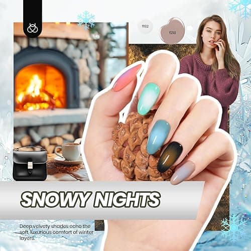 Beetles Gel Nail Polish Kit with U V Light -54 Pcs Gel Nail Kit Four Seasons Glow 32 Colors Set with Base Matte & Glossy Top Coat Soak Off Home DIY Manicure Nails Beginners Gifts for Women Teen Girls thumbnail 8