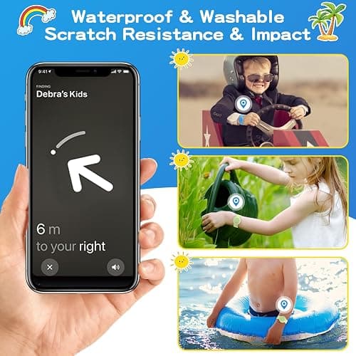 Waterproof Bracelet Compatible with Airtag (1st & 2nd Gen) for Kid, 2 Pack Soft Silicone Hidden Wristband, Lightweight Watch Band Compatible with Apple Air Tag for Child, Grow in Dark Blue & Green thumbnail 6