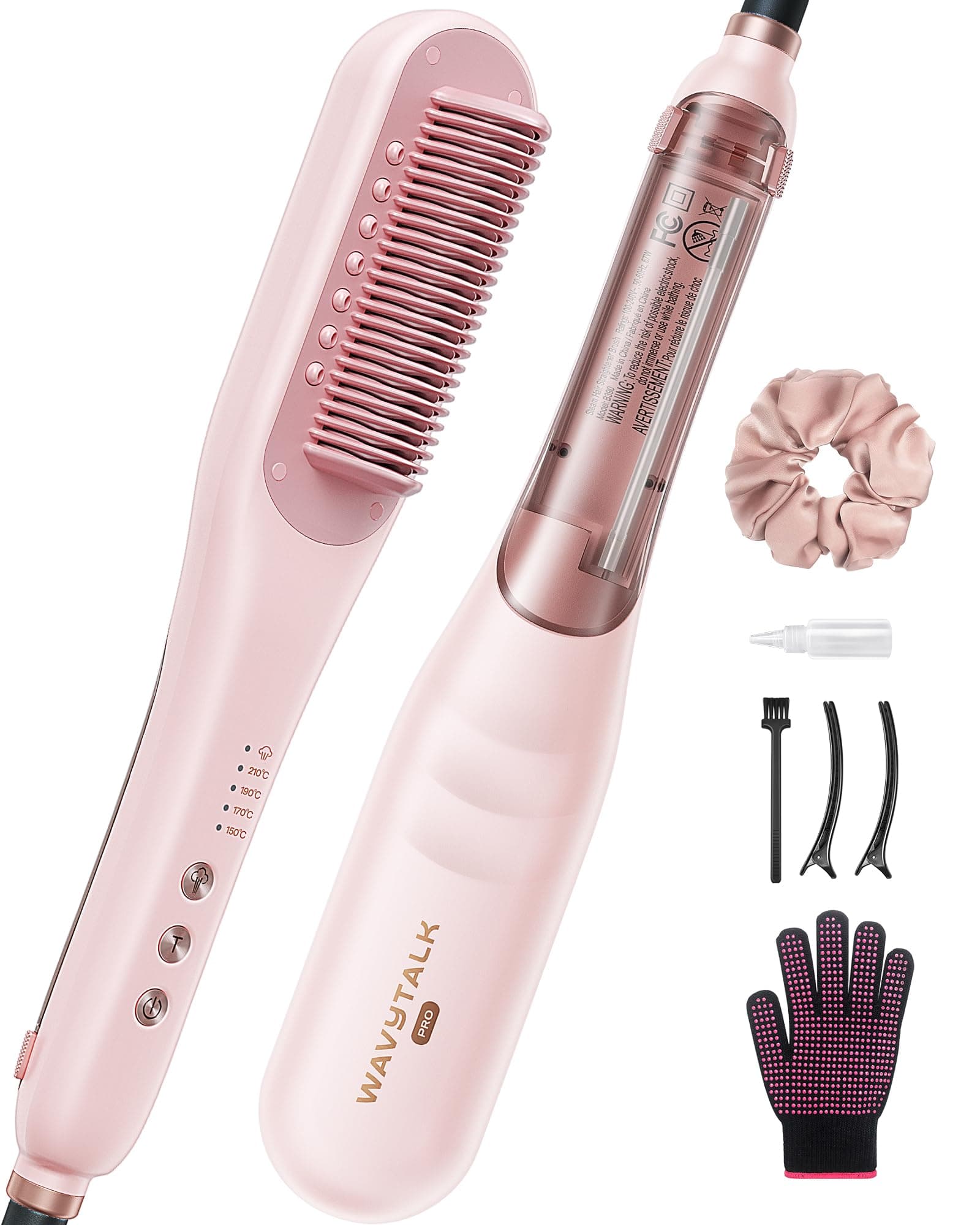 Wavytalk Pro Steam Hair Straightener Brush, Steamline Pro 3 in 1 Straightening Brush, Steam Reduces Damage, Nourishes Hair, and Expedites Straightening - Image 1