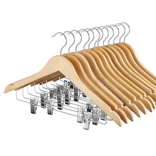 12 Pack Wood Hybrid Hangers - Image 1
