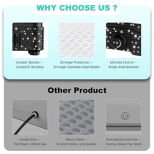Nail Dust Collector | 1000PA Nail Dust Collector Quiet | 10 Speed Levels | Low Noise & Strong Suction | Reusable Filter, 10 Pads + Nail Dust Brush | for Acrylic Nails, Salon & Home - Black Diamond thumbnail 4