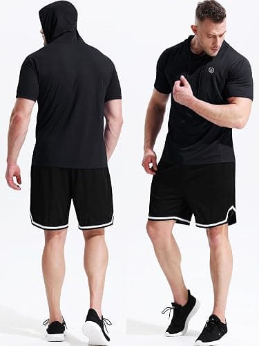 NELEUS Dry Fit Workout Athletic Muscle Tank Top Running Shirts with Hoods thumbnail 2