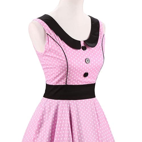 50's Retro Cocktail Summer Tea Dress Women's Rock Floral Polka Dot Dress Swing Party Dress thumbnail 5