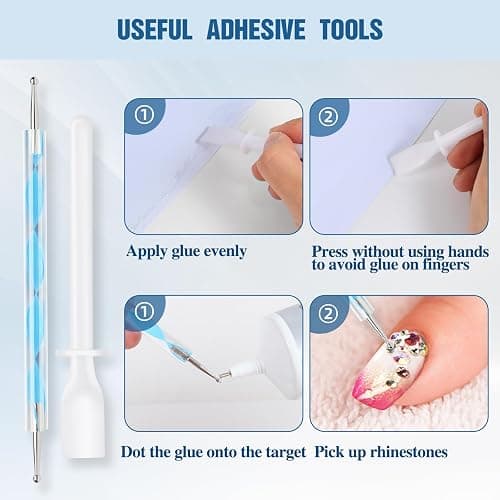 110 ml B7000 Adhesive for Crafts, Clear Glue with Spreaders and Dotting Pen Tool, Multipurpose for Rhinestones, Fabric, DIY, Makeup, Shoes, Jewelry Making, Nail Art thumbnail 7