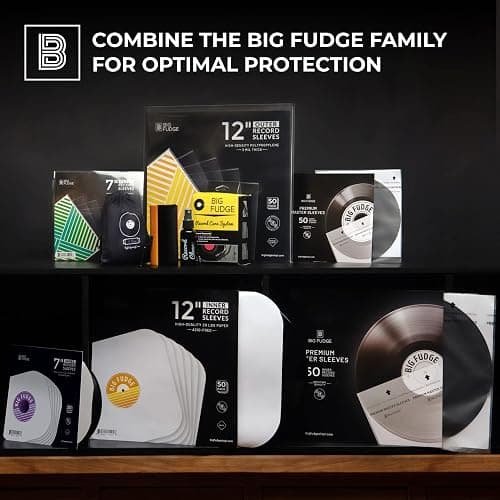 BIG FUDGE Premium Master Vinyl Record Sleeves - 12 inch x 50pcs - Archival Anti Static Rice Paper Inner Sleeves - Clear 3 Layer LP Covers - Protective Plastic Cover for Records thumbnail 6