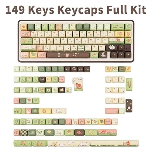 COOMICKEY Cute Keycaps, Thick PBT Keycap FOA Profile, 149 Keys Keyboard Keycaps, Dye-Sublimation Keycap Set Compatible with 60% 75% 96% 100% Cherry Gateron MX Switches Mechanical Gaming Keyboard thumbnail 2
