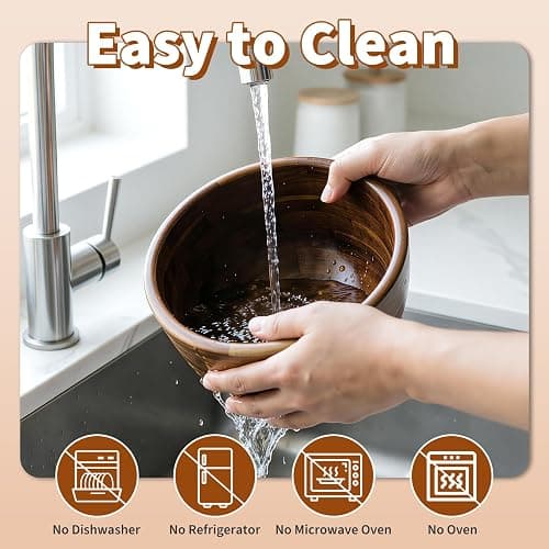Mixer Wooden Bowl Compatible with Kitchenaid Mixer, Wooden Mixing Bowl for 5QT Tilt Head Stand Mixers, Wood Texture Surface, with Stainless Steel Locking Base, Perfect for Bread, Cake, and Baking thumbnail 6