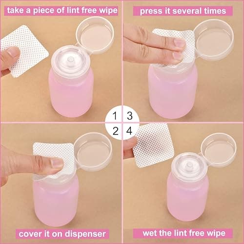 MEKK Acetone Pump Dispenser,Push Down Pump Dispenser Empty Alcohol Dispenser Push Down Nail Polish Remover Pump One-Touch Pump Bottle Dispenser for Nail Polish & Makeup Remover 2 Pack 200ML(6.8oz) thumbnail 3