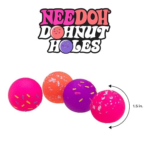 Schylling NeeDoh Dohnut Hole Needoh 4 Pack - Sensory Squeeze Toy - 1.5" in Diameter - Colors May Vary thumbnail 4