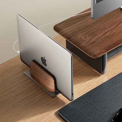 UPERGO Wooden Vertical Laptop Stand, Desk Tray and Headphone Stand thumbnail 3
