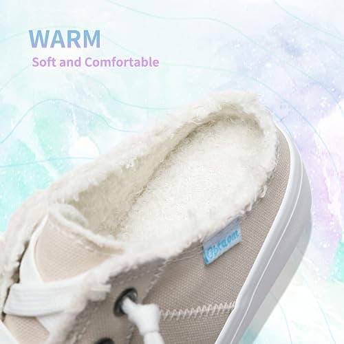 Obtaom Women Canvas Mules Memory Foam Clipper Fashion Sneakers Comfortable Slip-On Mule Backless Holiday Shoes thumbnail 6