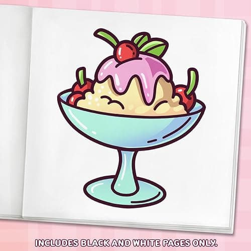 Cute & Sweet Coloring Book: Bold, Easy, and Simple Food Designs for Adults with Cakes, Candies, Ice Cream, Pastries, Desserts, and More! (Bold and Easy Coloring Books) thumbnail 4