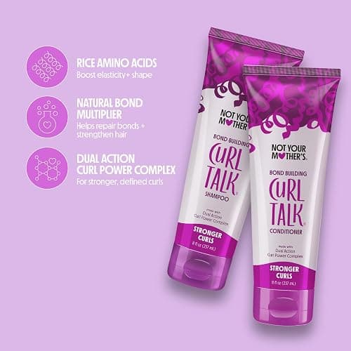 Not Your Mother's Curl Talk Bond Building Shampoo and Conditioner, 2 Pack | 8 fl oz Each - Strengthening Shampoo and Conditioner for Curly Hair - Designed for Curls, Waves, and Coils - Citrus Jasmine thumbnail 5