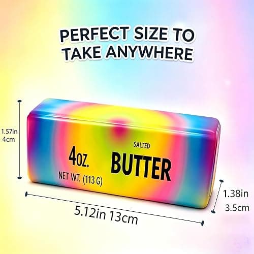 2-Pack Butter Squishy Stress Toy,2026 New Soft Novelty Toy,Realistic Butter Stick Fidget, Slow Rising Soft Squeeze Toy for Adults Stress Relief & Anxiety Relief (2PCS Butter Dazzling Colors) thumbnail 2