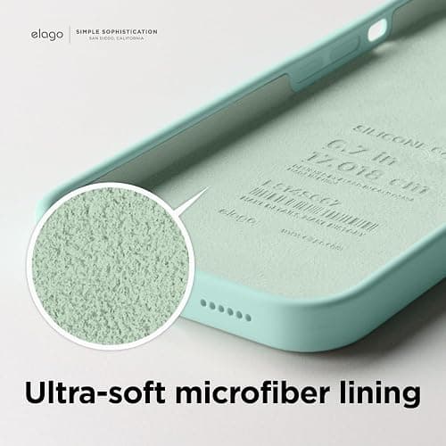 elago Compatible with iPhone 14 Case, Liquid Silicone Case, Full Body Protective Cover, Shockproof, Slim Design, Anti-Scratch Soft Microfiber Lining, 6.1 inch (Aqua Sky) thumbnail 7