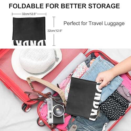 2 Pack XL Travel Laundry Bag, Machine Washable Dirty Clothes Organizer, Large Enough to Hold 4 Loads of Laundry, Easy Fit a Laundry Hamper or Basket (Black + Pink) thumbnail 6