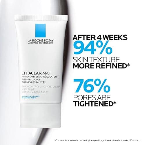 La Roche-Posay Effaclar Mat, Daily Moisturizer For Oily Skin, Visibly Reduces The Look Of Pores, Oil-Free Mattifying Moisturizer, Smooths Skin Texture, Non-Comedogenic & Dermatologist Tested thumbnail 5