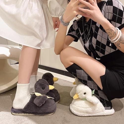 VTTDB Duck Slippers for Women Fuzzy Animal Plush Slippers Winter Indoor House Slides Warm Fluffy Slipper for Men thumbnail 6
