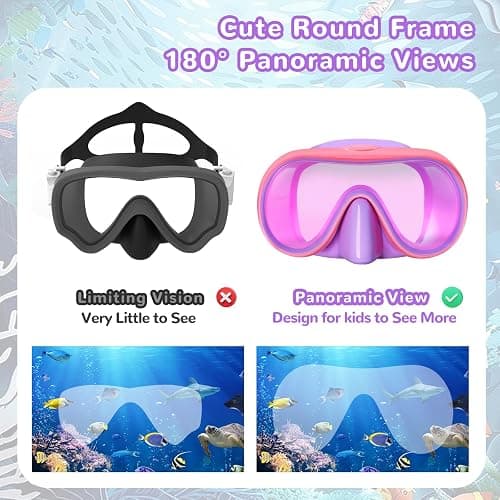 Keary Kids Swim Goggles with Nose Cover for 5-16 Swimming Mask for Toddler Boys Girls Youth Anti Fog thumbnail 2