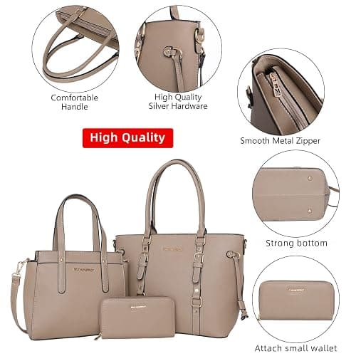 Montana West 3PCS Purses for Women Tote Bag and Wallet Set Shoulder Satchel Handbags thumbnail 5
