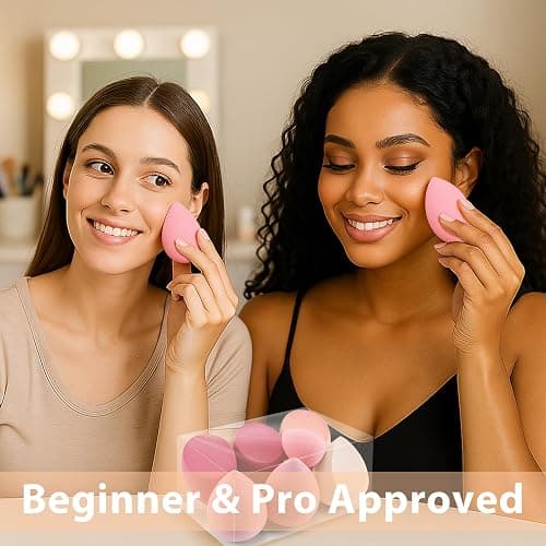 Makeup Sponge Set Foonbe Blender Sponges 7 Pcs for Liquid, Cream, and Powder, Latex Free, Multi colored Beauty Sponges with 1 Mini Sponge, Vegan & Cruelty-Free thumbnail 6