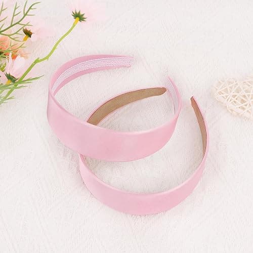 Casoty Pink Padded Headbands for Women Thin Satin Headband for Girls Head Bands for Women's Hair No Slip Hair Accessories for Women Girls thumbnail 7