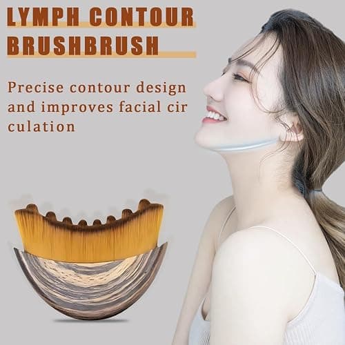 Yuequle 2025New Lymphatic Contour Face Brush, DLymphatic Drainage Massager for Face, Dry Brush, Chin & Jawline Sculpting, Ergonomically Designed to Fit The Skin Precisely and Relieve Fatigue (1pcs) thumbnail 6