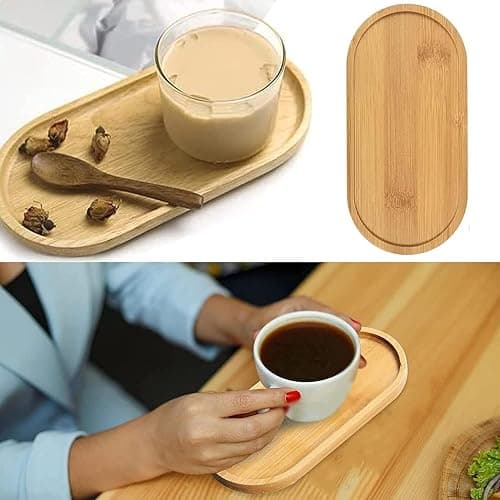 2PCS Bamboo Bathroom Trays - Suitable for The Bathroom,Kitchen,Breakfast Tray and Decorative Tray (6.88 in * 3.46 in) thumbnail 6