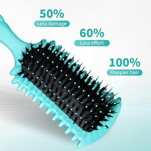 LuxuMach Curl Defining Brush, Curly Hair Brush for Curly Hair Wet or Dry, Boar Bristle Styling Brushes for Shaping & bouncy Curls for Women & Men Gift (Teal) thumbnail 5