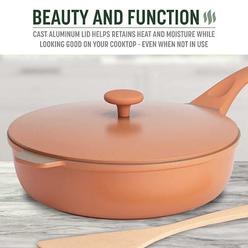 Goodful All-in-One Pan, Multilayer Nonstick, High-Performance Cast Construction, Multipurpose Design Replaces Multiple Pots and Pans, Dishwasher Safe Cookware, 11-Inch, 4.4-Quart Capacity, Terracotta thumbnail 7