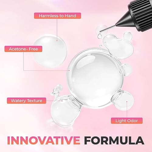 UNA GELLA 20ml*2PCS Nail Glue Remover for Press on, Multi-Functional Pinpoint Glue Remover Fast Removal Gentle Non-Acetone with Crystal Sticks for Nails Polish False Acrylic Nail Tips Home DIY thumbnail 6