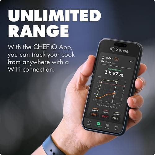 CHEF iQ Sense | Smart Wireless Meat Thermometer | Ultra-Thin Probe | WiFi Unlimited Range | 1000°F Heat Safe | 5 Sensors | BBQ, Grill, Oven, Smoker, Air Fryer | Gen3 thumbnail 4