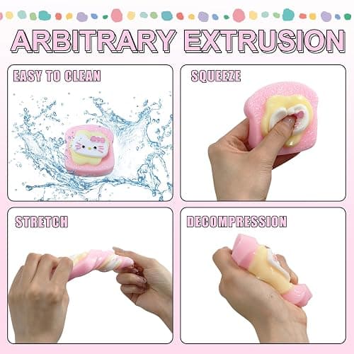 Taba Squishy Toys Cat, Relief Squishy, Cat Squeeze Toys, Anxiety Plushie Soft Silicone Toy, Suitable Adults Kids Party Favor Gift Small Toys for Stress Relief thumbnail 4