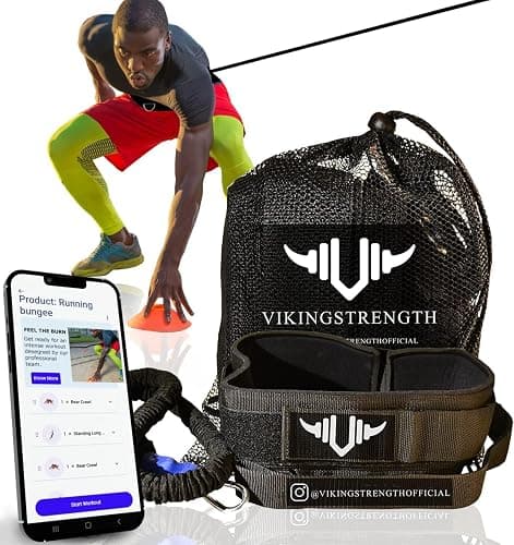 Vikingstrength - 360° Resistance Running Training Bungee Band (Waist) for Speed, Fitness Agility, Speed Strength – Gym Equipment for Football, Basketball, Solo or Partner + V-Strength Workout App - Image 1