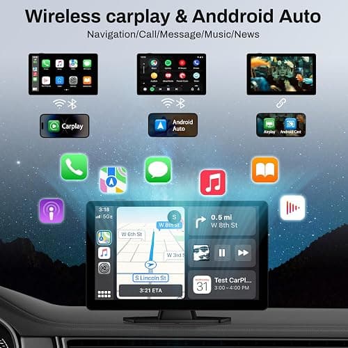 BOXGVO Wireless Carplay Screen for Car with 4K Dash Cam, 9" Portable Carplay & Android Auto, Car Touchscreen with 1080p Backup Camera, GPS/Voice Control/FM//Mirror Link/Bluetooth thumbnail 7