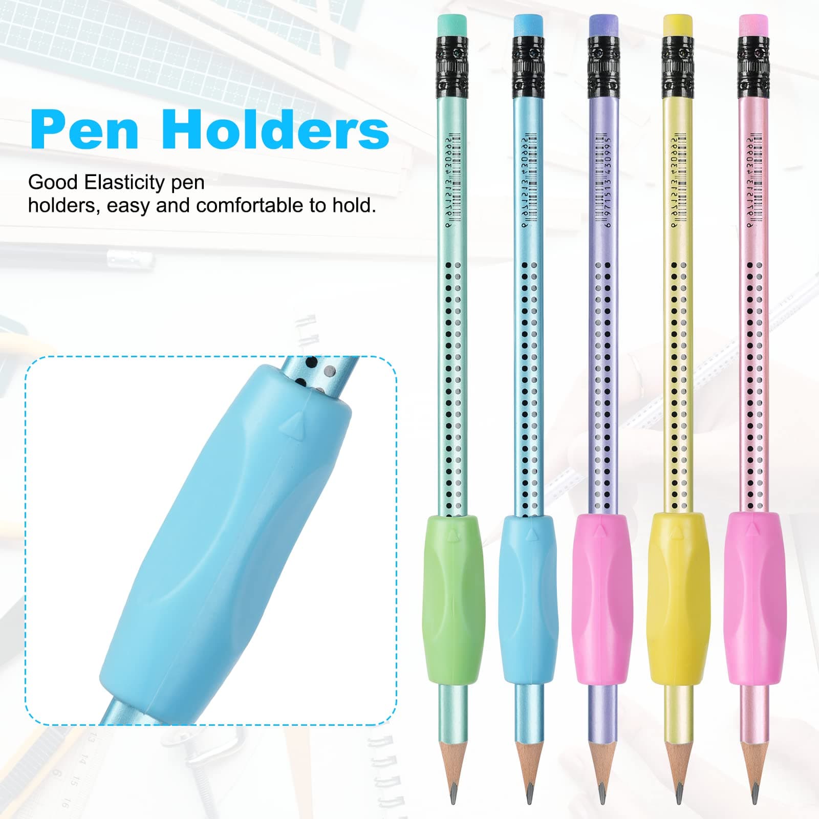OFFCUP HB Pencils, 30 Pcs Rubber Pre-Sharpened Writing Pens with Rubber End, 4 Pencil Holder, Pencil Sharpener for School Kids, Handwriting and Drawing thumbnail 4