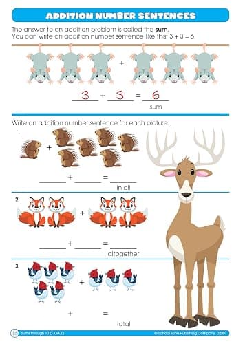 School Zone Math Basics 1 Workbook: 64 Pages, 1st Grade, Numbers 1-100, Identifying Numbers, Skip Counting, Ages 6-7 (I Know It! Book Series) thumbnail 6