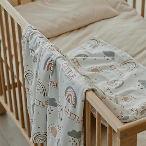 CIVARUA KIDS Baby Blankets for Unisex Boys Girls - Super Soft Clouds Rainbow Nursery Minky Blankets, 30 x 40 Inch Dotted Fleece Backing, Printed Bed Throws Newborn thumbnail 6