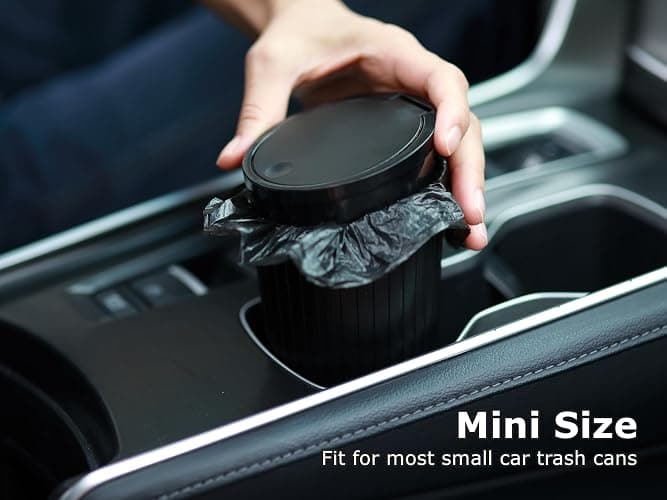 Ginsco 0.8 Gallons Disposable Trash Bags for Mini Car Trash Can, Portable Small Car Garbage Bags, Cars Accessories, Mini Trash Bags, Plastic Trash Bag for Cars/Home/Office (6 Rolls/90 Counts) Black thumbnail 7