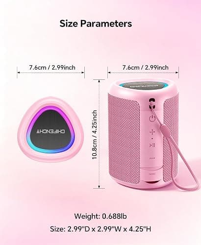 Portable Bluetooth Speaker Beach Essentials: IPX5 Waterproof for Outdoor | Powerful HD Sound,Dynamic Light,All Day Playtime,Wireless BT 5.3,TWS Pairing,Travel|Camping|Pool Accessorie,School Supplies thumbnail 9