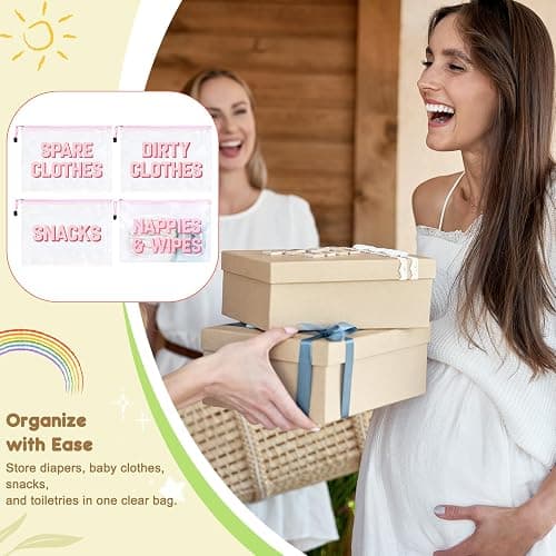4Pcs Diaper Bag Organizing Pouches Hospital Diaper Bag Organizing Clear Waterproof TPU Kids Toiletry Storage Set Makeup Travel Packing Clutch Cube Bags for Baby Nursing thumbnail 5