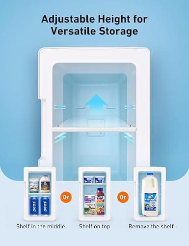 AstroAI Mini Fridge 6 Litre / 8 Can | Cooler and Warmer | AC/DC | Small Fridge for Bedrooms, Car, Drinks, Beauty, Skincare, Travel (Beige) thumbnail 4